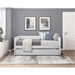 Pemberly Row Textured Fabric Daybed with Pull-Out Trundle 300 lbs in Gray