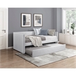 Pemberly Row Textured Fabric Daybed with Pull-Out Trundle 300 lbs in Gray