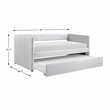 Pemberly Row Textured Fabric Daybed with Pull-Out Trundle 300 lbs in Gray