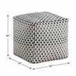 Pemberly Row Jacquard Basketweave Square Accent Pouf 300 lbs in Multi-Color