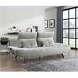 Pemberly Row Chenille Sofa with Power Seat Depth and Headrests in Gray