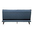 Pemberly Row Textured Fabric Click Clack Convertible Armless Sofa in Blue