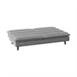 Pemberly Row Textured Fabric Click Clack Convertible Armless Sofa in Light Gray