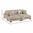 Pemberly Row Microfiber 2-Piece Modular Chaise Set 300 lbs in Brown