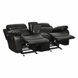 Pemberly Row 2-Piece Manual Reclining Sofa Set with Cup Holders in Black