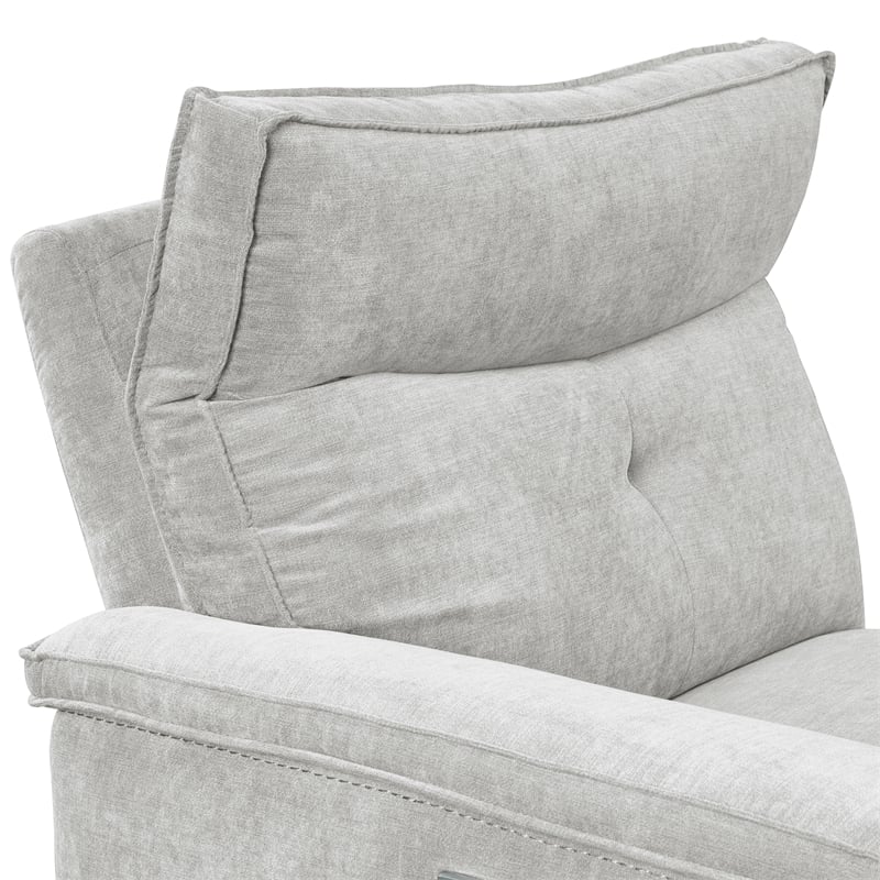 Pemberly Row 6-Piece Sectional with 2 Recliners Chaise & Console in Mist Gray