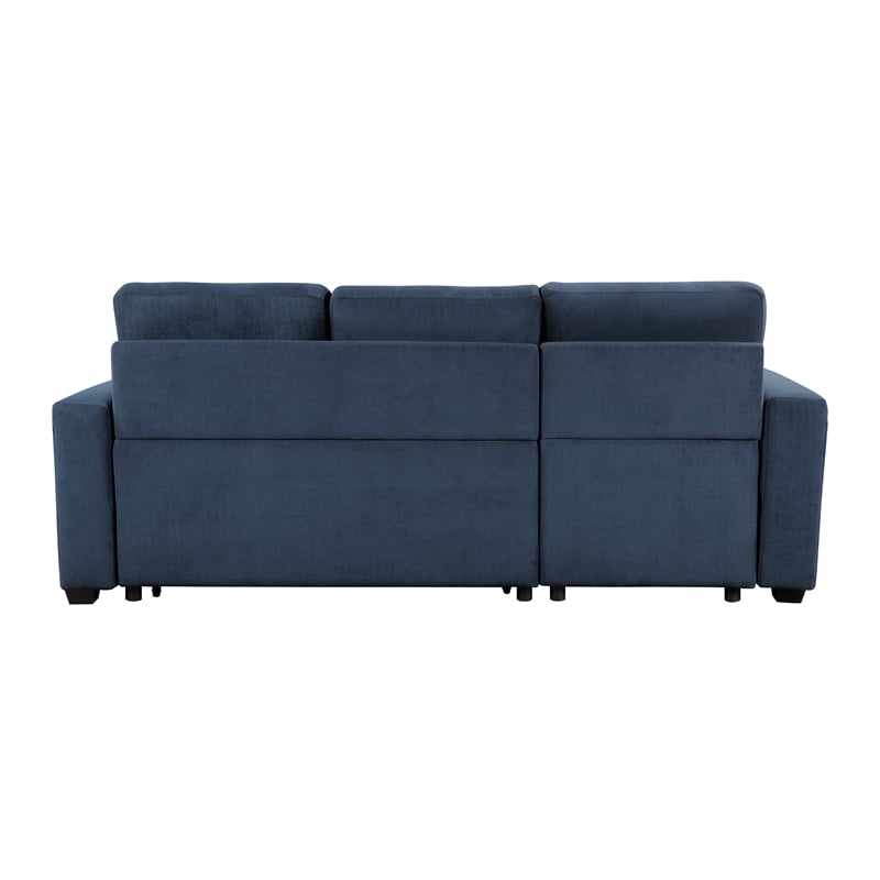 Pemberly Row Textured Reversible Sectional with Pull-Out Bed and Storage in Blue