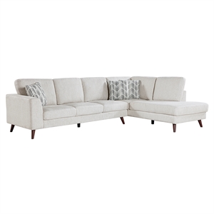 Pemberly Row Chenille 2-Piece Sectional with Right Chaise 300 lbs - Silver Cloud