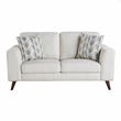 Pemberly Row Mid-Century Loveseat with 2 Pillows 300 lbs in Silver Cloud