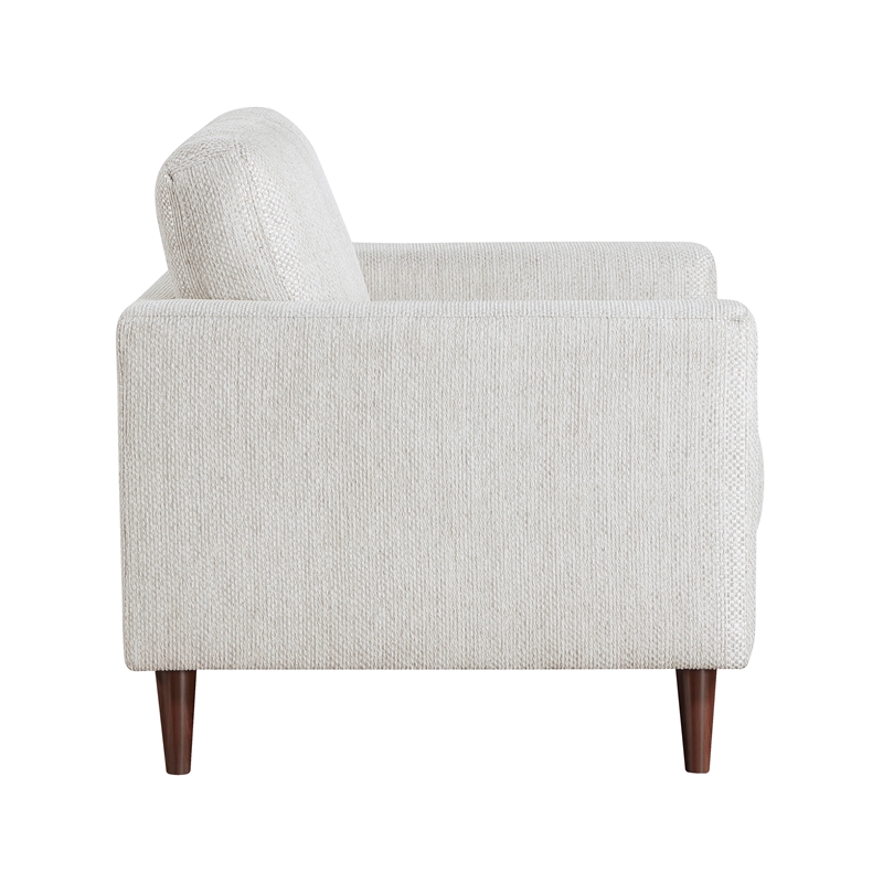 Pemberly Row Mid-Century Loveseat with 2 Pillows 300 lbs in Silver Cloud