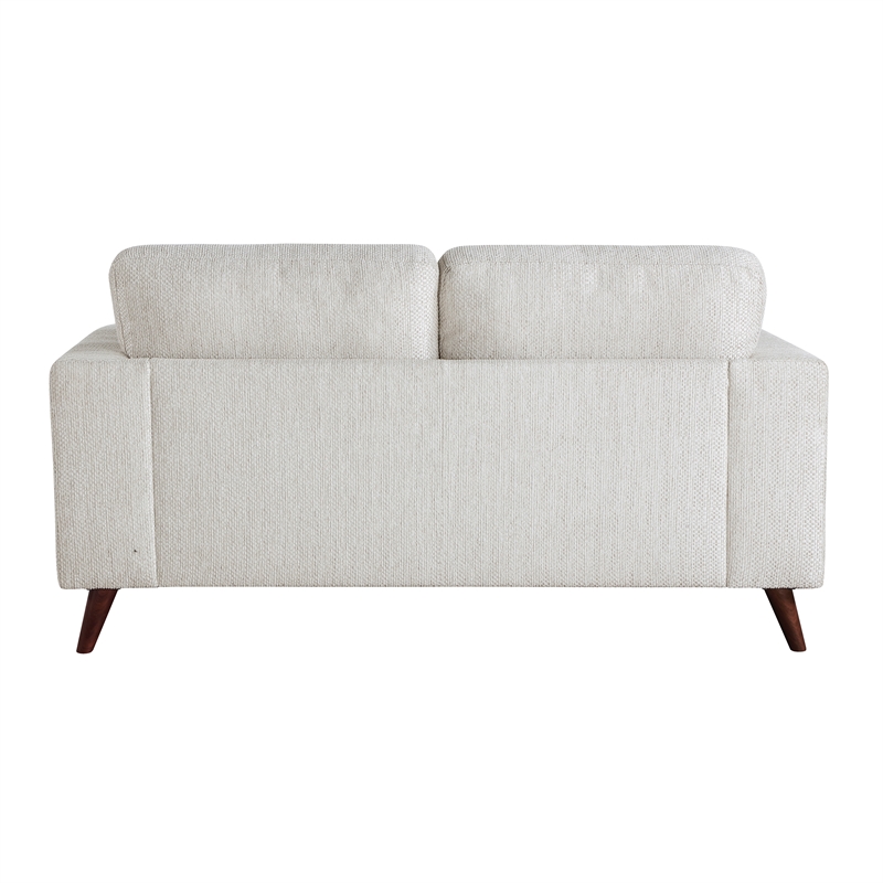 Pemberly Row Mid-Century Loveseat with 2 Pillows 300 lbs in Silver Cloud