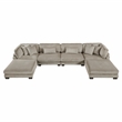 Pemberly Row 6-Piece Modular Sectional with 2 Ottomans 6 Pillows in Taupe