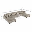 Pemberly Row 6-Piece Modular Sectional with 2 Ottomans 6 Pillows in Taupe