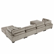 Pemberly Row 6-Piece Modular Sectional with 2 Ottomans 6 Pillows in Taupe