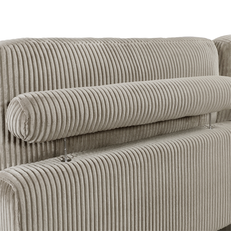 Pemberly Row 6-Piece Modular Sectional with 2 Ottomans 6 Pillows in Taupe