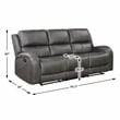 Pemberly Row Polished Microfiber 2-Piece Reclining Sofa and Loveseat Set in Gray