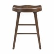 Pemberly Row Acacia Counter Height 5-Piece Dining Set with Saddle Stools - Brown