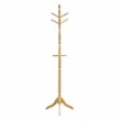 Pemberly Row Solid Wood 3-Tier Coat Rack with 10 Hooks in Natural