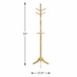 Pemberly Row Solid Wood 3-Tier Coat Rack with 10 Hooks in Natural