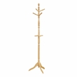 Pemberly Row Solid Wood 3-Tier Coat Rack with 10 Hooks in Natural