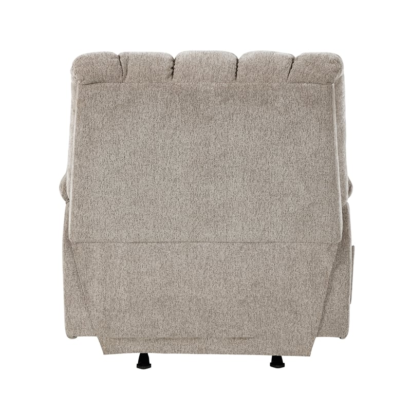 Pemberly Row Chenille Rocker Recliner with Foam over Pocket Coils in Light Brown