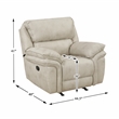 Pemberly Row Polished Microfiber Rocker Recliner with Pocket Coils in Sand