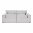 Pemberly Row Power Reclining Loveseat with Power Headrests in Light Gray