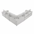 Pemberly Row Microfiber 5-Piece Modular Power Reclining Sectional in Light Gray