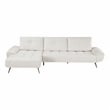 Pemberly Row Chenille 2-Piece Sectional with Left Chaise Adjustable Back - Beige