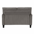 Pemberly Row Textured Fabric Loveseat with Flared Arms in Chocolate