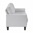 Pemberly Row Textured Fabric Loveseat with Flared Arms Pocket Coils in Gray