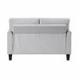 Pemberly Row Textured Fabric Loveseat with Flared Arms Pocket Coils in Gray