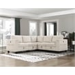 Pemberly Row Corduroy 5-Piece Modular Sectional USB Charging Storage in Beige