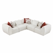Pemberly Row Chenille 5-Piece Modular Corner Sectional in Beige