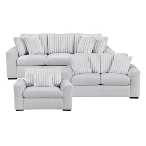 Pemberly Row Textured Microfiber and Corduroy 3-Seat Sofa in Gray