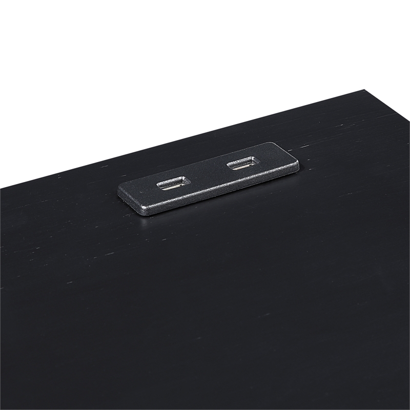 Pemberly Row 3-Piece Nesting Desk Set with Padded Stool in Black