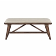 Pemberly Row Textured Fabric Upholstered Dining Bench in Cream