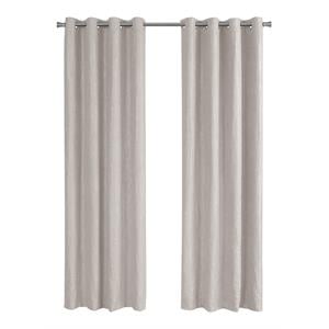 Pemberly Row 52&quotW x 95&quotH Room Darkening Micro Suede Curtain Set of 2 in Ivory
