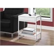 Pemberly Row Accent Table with Drawer and Shelf in Glossy White