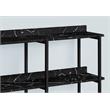 Pemberly Row 3-Tier Console Table with Shelves in Black Marble Look