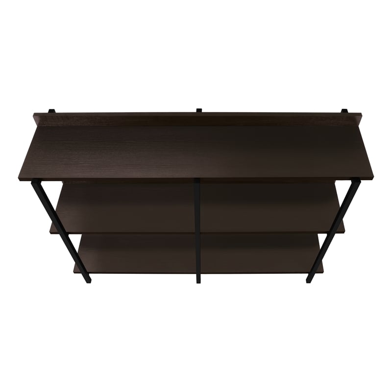 Pemberly Row 3-Tier Console Table with Shelves in Dark Brown Espresso