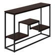 Pemberly Row Multi-Tier Console Table with 3 Shelves in Espresso