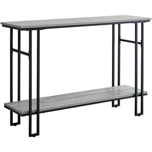 Pemberly Row Console Table with H-Frame and Shelf in Gray Wash Reclaimed