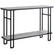 Pemberly Row Console Table with H-Frame and Shelf in Gray Wash Reclaimed