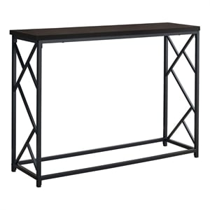 Pemberly Row Console Table with Criss-Cross Frame in Espresso Finish