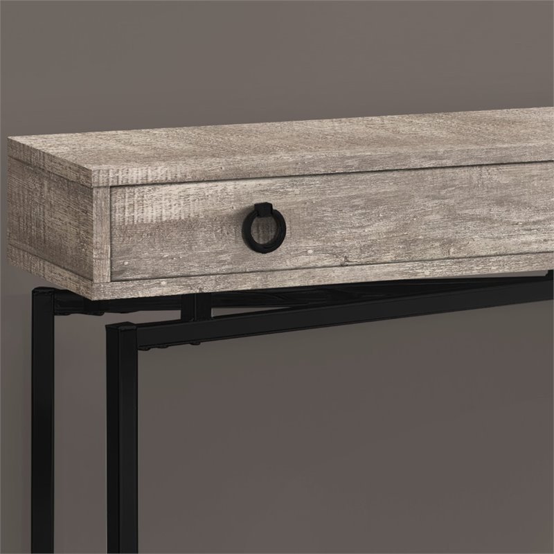 Pemberly Row Console Table with Drawer in Taupe Reclaimed Wood Look