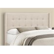 Pemberly Row Queen Upholstered Bed Frame with Button Tufted Wingback in Beige