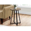 Pemberly Row Round End Table with Black X-Base Frame in Dark Taupe