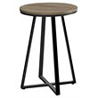 Pemberly Row Round End Table with Black X-Base Frame in Dark Taupe