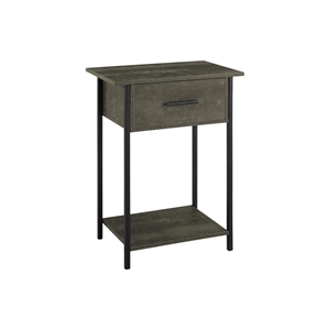 Pemberly Row 24&quot 2-Tier Accent Table with Drawer in Dark Bronze Laminate